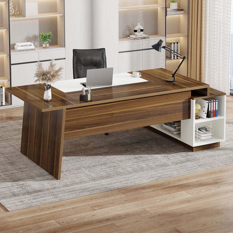 70.5'' L-Shaped Executive Desk with Cabinet