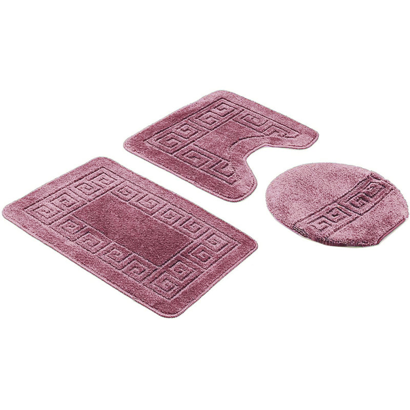 Tamsa Non-Slip Toilet seat Cover and Contour Mat, Rose