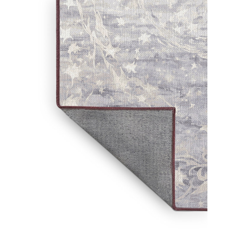 Tapis beige lavable à la machine, Rond 7 pi