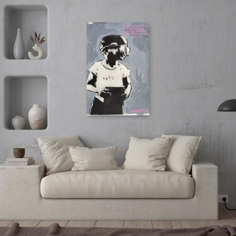 Art mural contemporain contemporain, H 36 po x l 24 po
