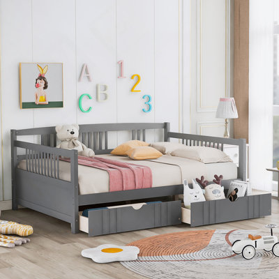 Lit de jour polyvalent et fonctionnel en bois avec deux tiroirs pour la détente, le rangement et une expérience de vie améliorée
