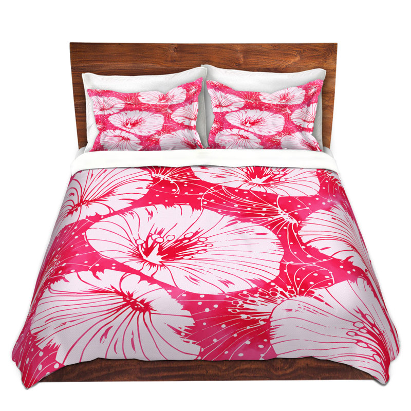 Ensemble de housse de couette fleurs, 1 housse simple + 1 taie standard