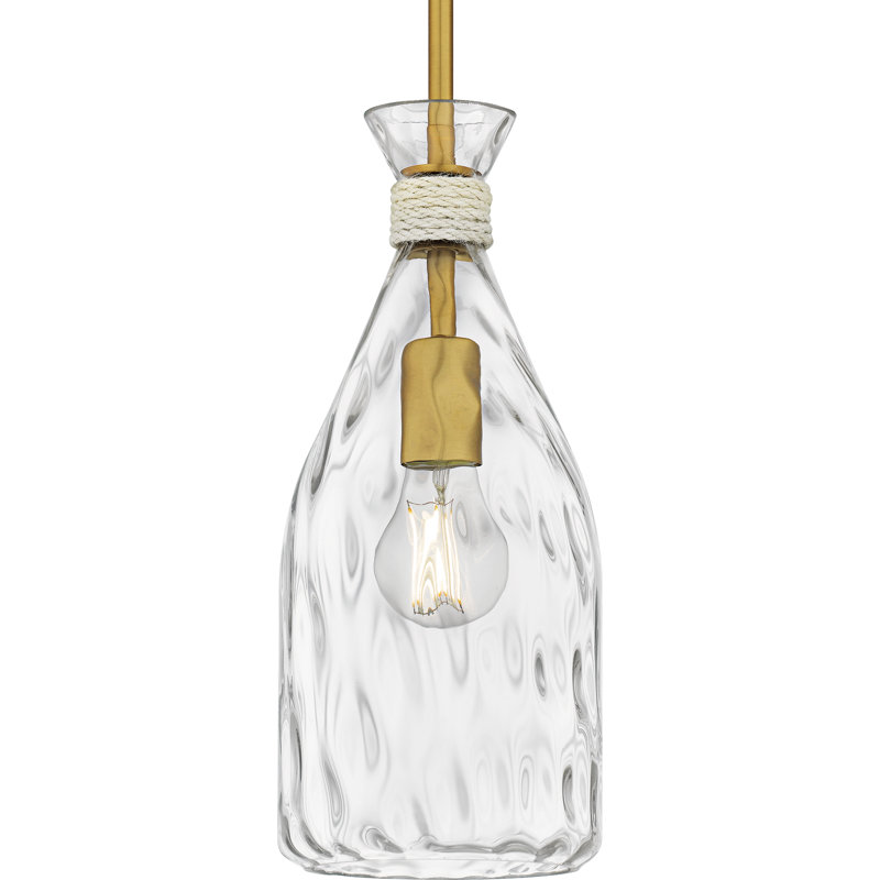 Mini-luminaire suspendu 1 lumière Govada, Or brossé
