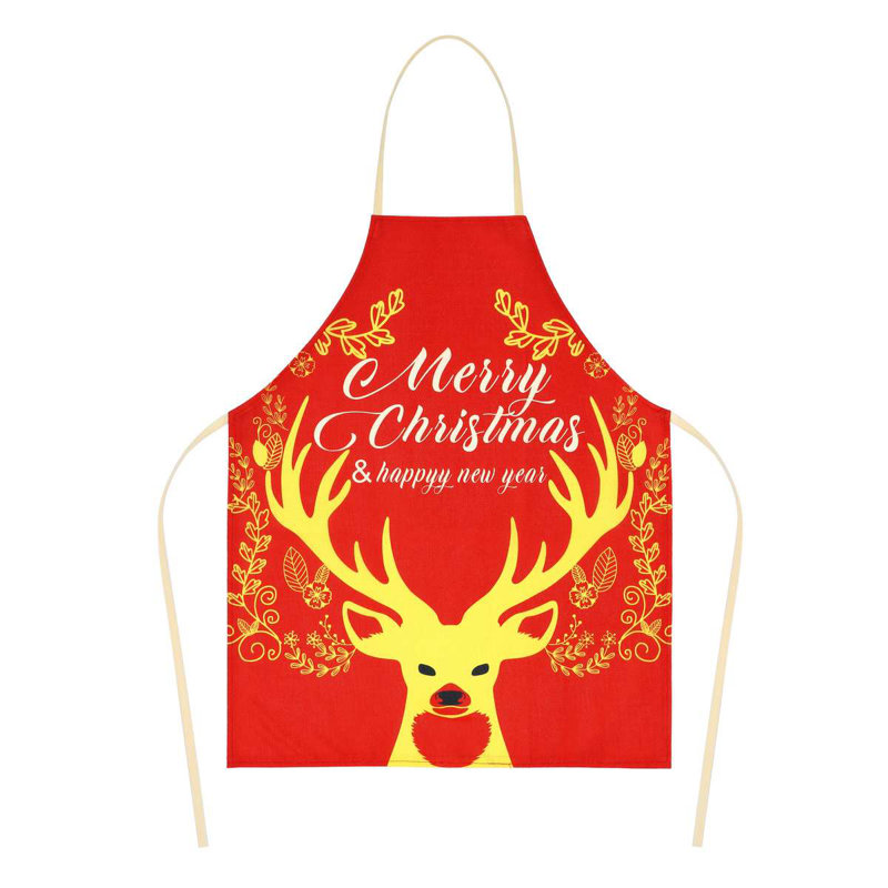 Christmas Linen Bib Apron