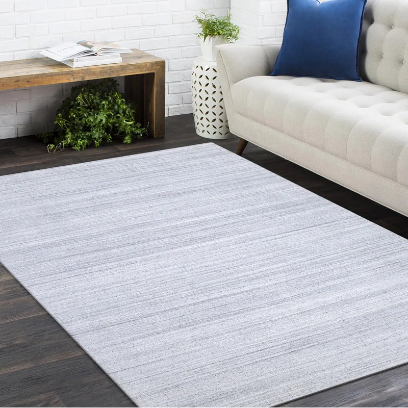 Chrisha Abstract Area Rug in Gray/White, Rectangle 5' x 8'