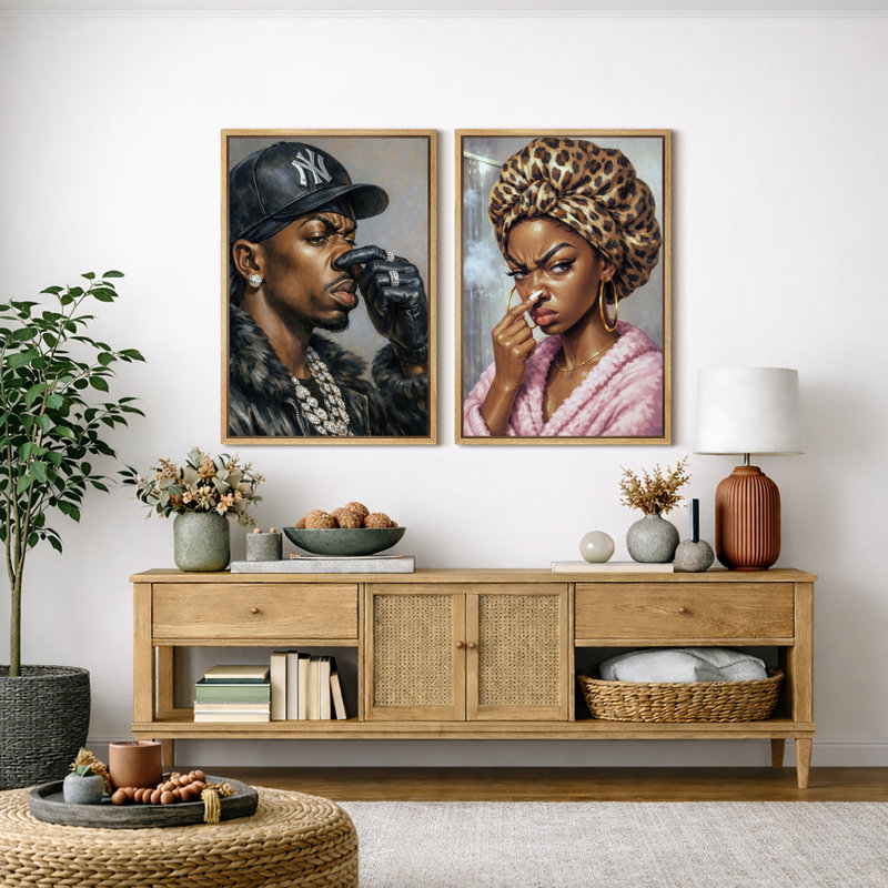 Hip Hop Portrait Attitude, Cadre naturel, H 36 po x l 48 po x P 1,5 po