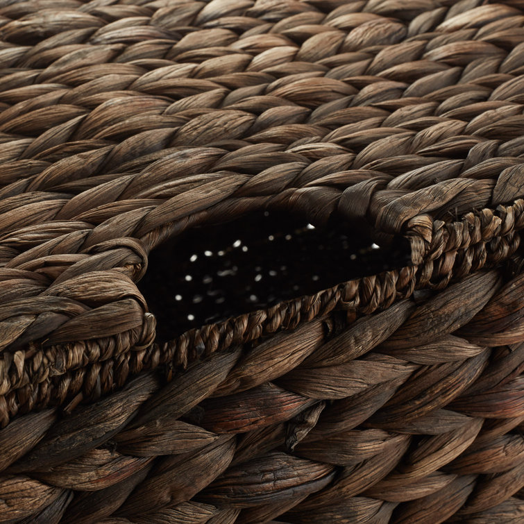 Casafield Round Storage Basket with Lid, Handwoven Water Hyacinth