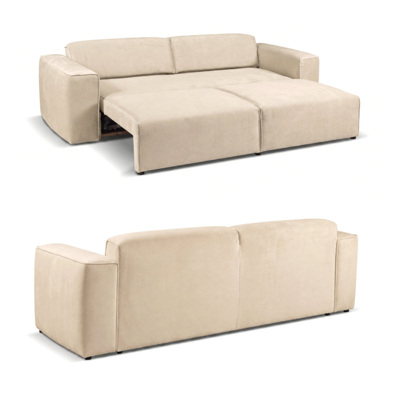Milky 3 Seater Sofa Bed, Cream MANILA 02