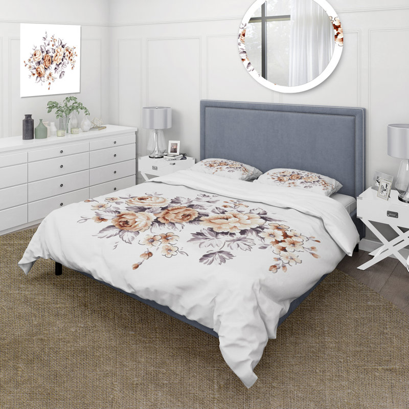 Pink Wild Roses - Ensemble de housse de couette traditionnel - Microfibre de polyester