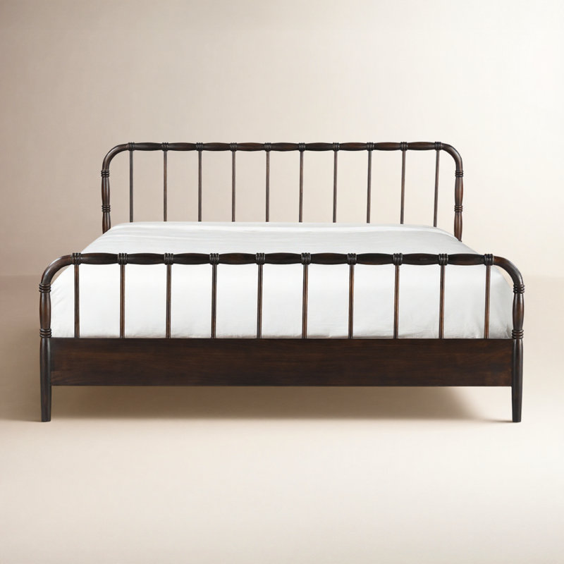 Dorella Acacia Wood Platform Bed, Queen