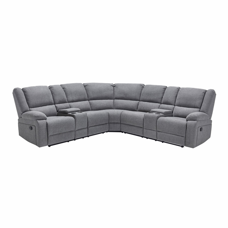 Rozay 5 Seater Reclining Sofa, Light Grey