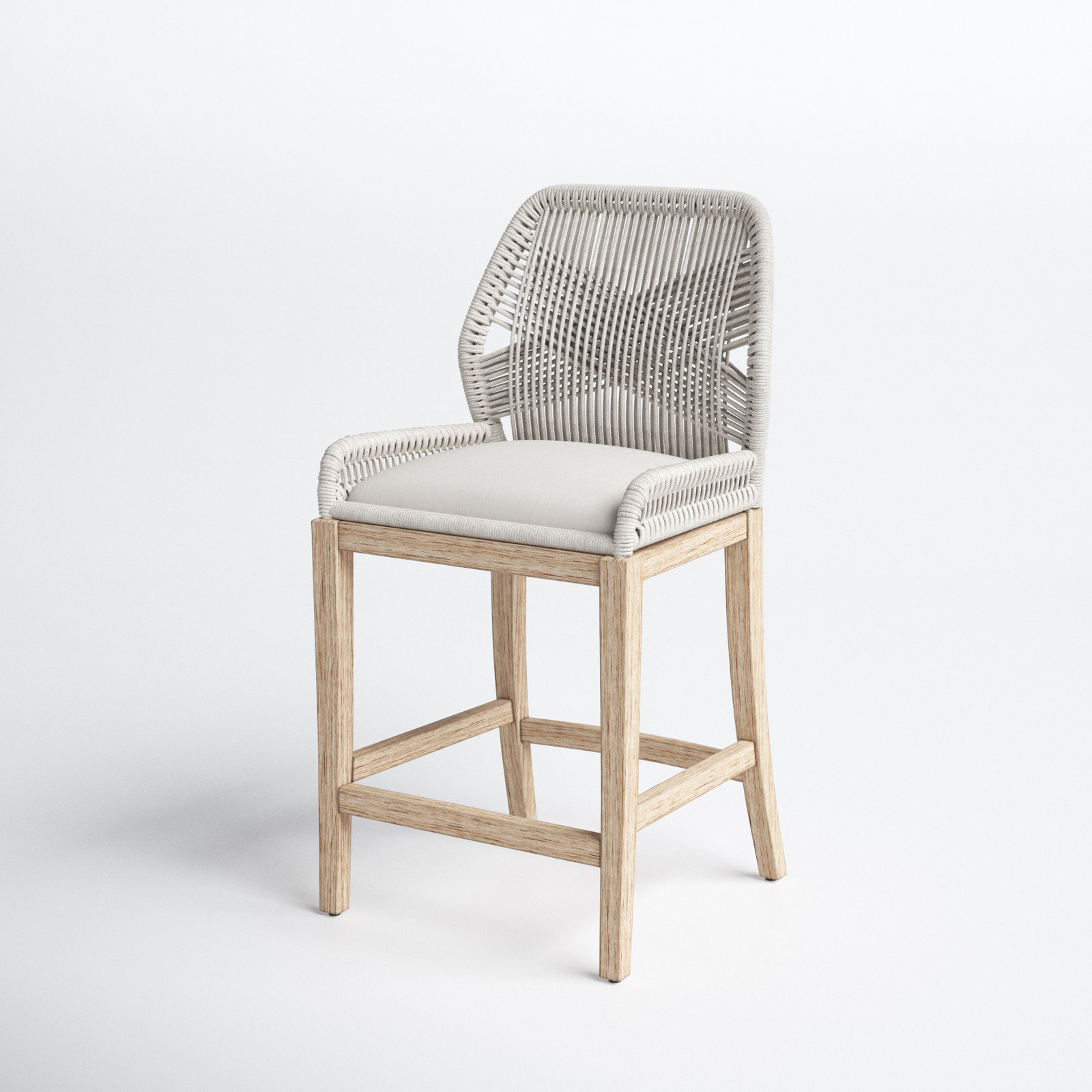 Mitali Bar & Counter Stool, Taupe & White, Counter Stool (26" Seat Height), Natural Gray