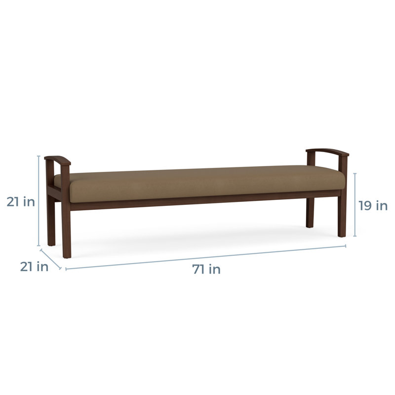Banc en bois massif Amherst, Patriot Plus taupe, Noyer Riftwood