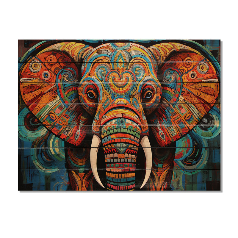 Thalya - Animaux, impression sur bois de pin naturel, H 24 po x l 32 po