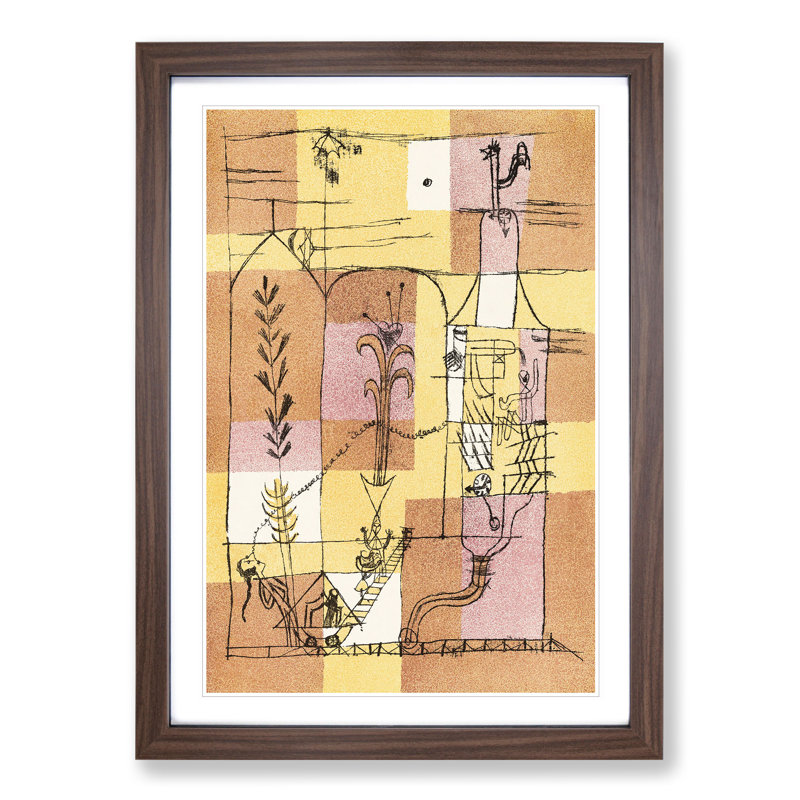 In the Spirit of Hoffmann by Paul Klee - Picture Frame Painting, 48cm H x 36cm W x 2cm D, Walnut Framed