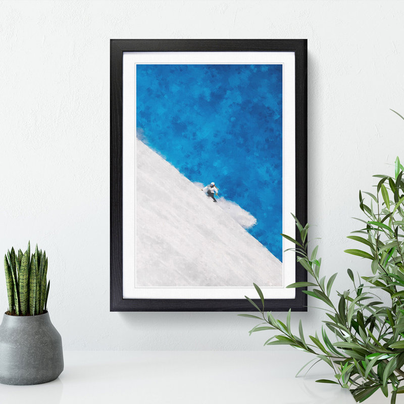 Skiing Vol.1 - Picture Frame Graphic Art, 48cm H x 36cm W x 2cm D, Black Framed