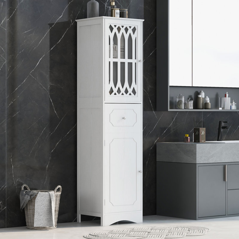 Tall Bathroom Cabinet, White