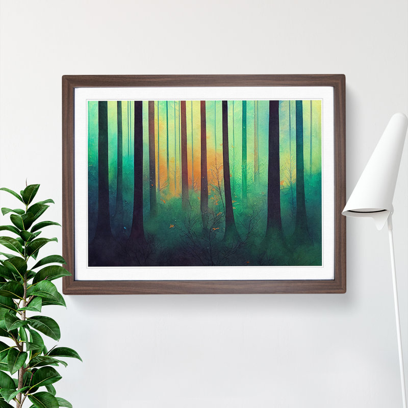 Glowing Colourful Forest - Single Picture Frame Print