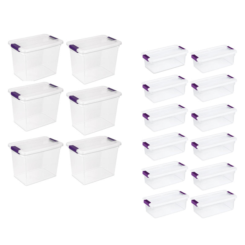 Sterilite 27 Qt Storage Container, 6 Pack, and 6 Qt Storage Container, 12 Pack
