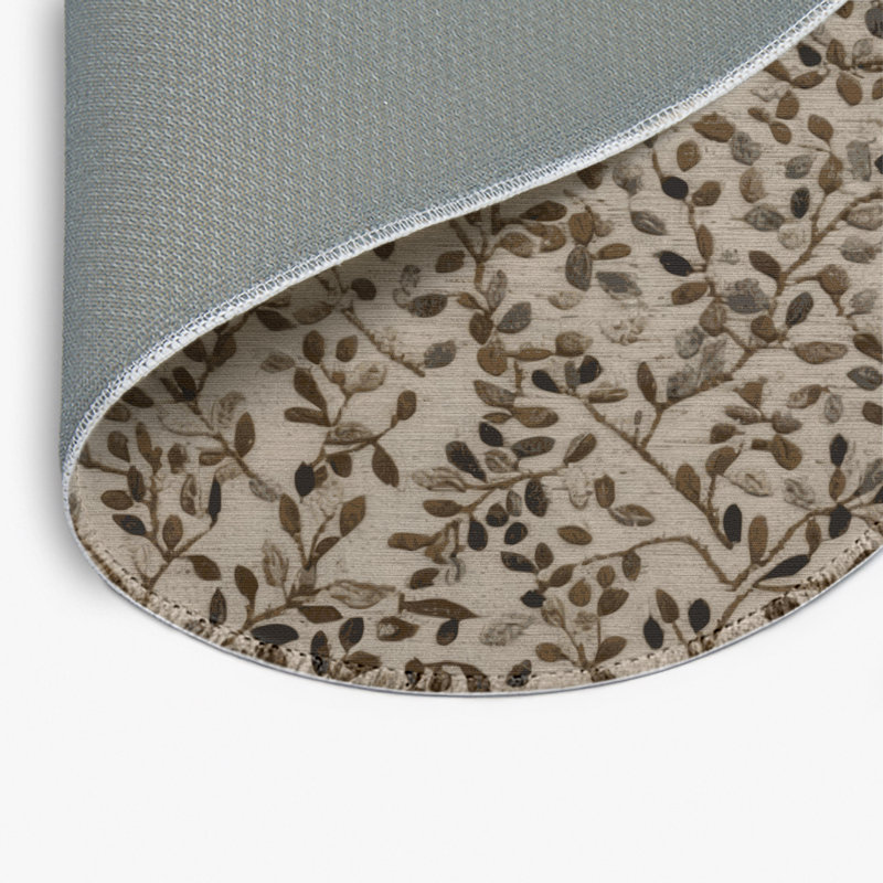 Nature Gray Indoor and Outdoor Area Rug, Round 5'