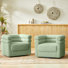 Lanel Modern Boucle Swivel Barrel Chair with One Accent Pillow (Set of 2)