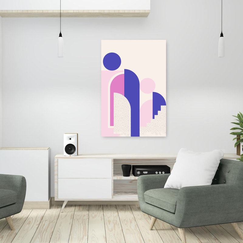 Art contemporain avec art géométrique audacieux, H 36 po x l 24 po