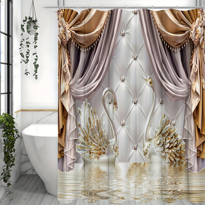 Funny Shower Curtain with Hooks Included
