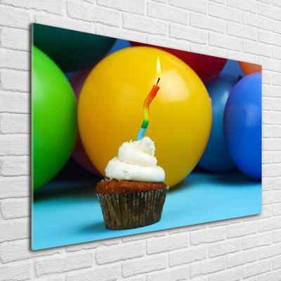 Birthday Cupcake - Unframed Art Prints on Glass