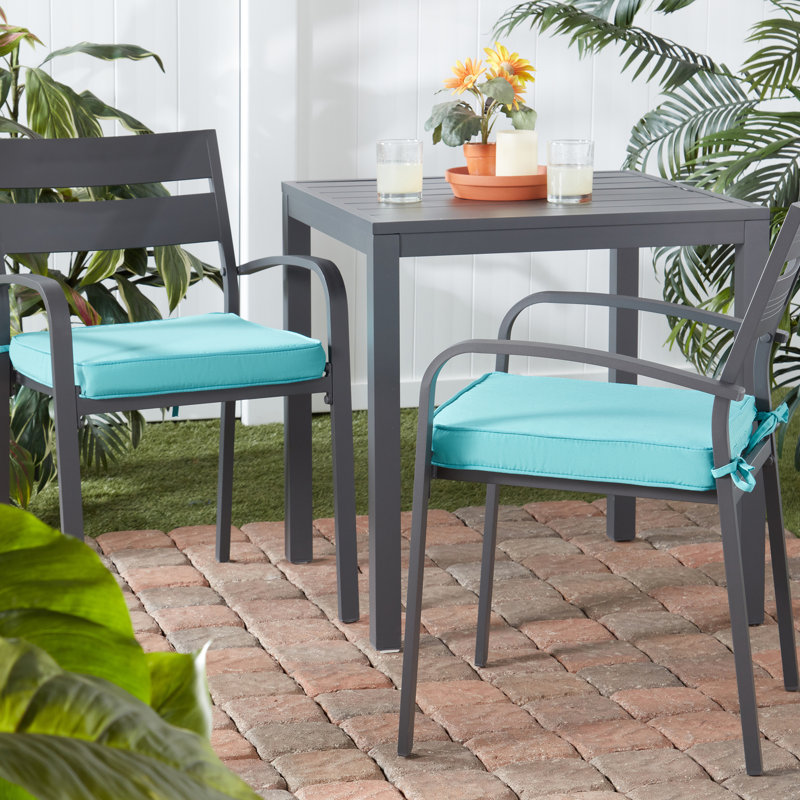 Sunbrella Outdoor Dining Chair Seat Pad, Teal
