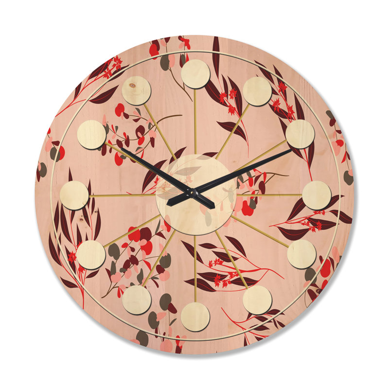Horloge murale en bois Bright Eucalyptus, Très grand