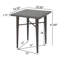 Table de bar carrée de 81 cm (32 po) - Table de jardin en fer forgé au design charmant, 104 cm (41 po) H x 83 cm (32,5 po) L x P, mobilier de jardin brun aux nuances variées, pigmentée