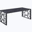 Ensemble de table d'appoint moderne 3 pièces, table d'appoint noire avec plateau en verre renforcé à imprimé mosaïque