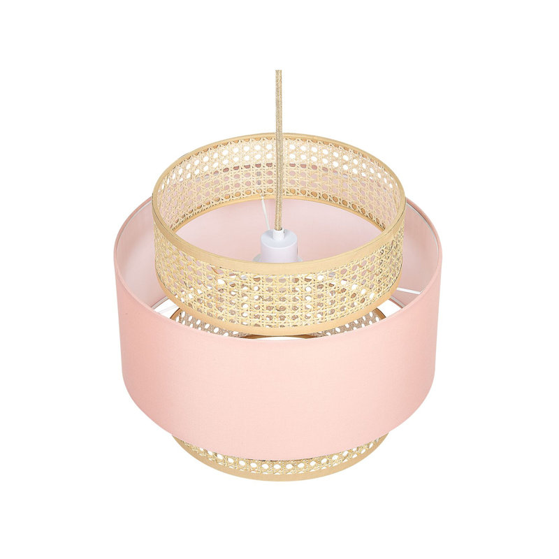 Cathkin 1 - Light Natural Drum Pendant, Pink