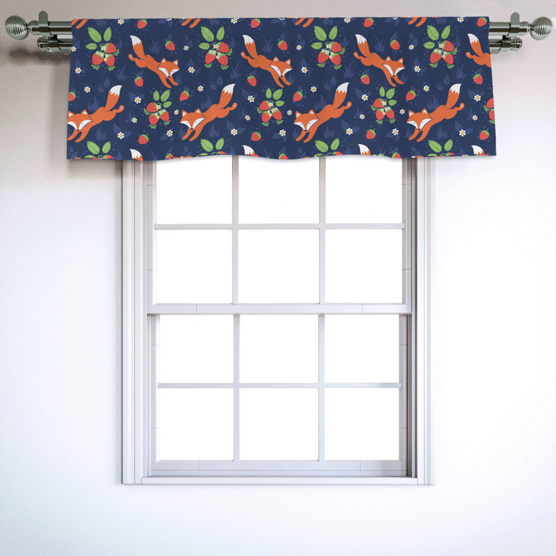 Sateen Floral Ruffled Window Valance