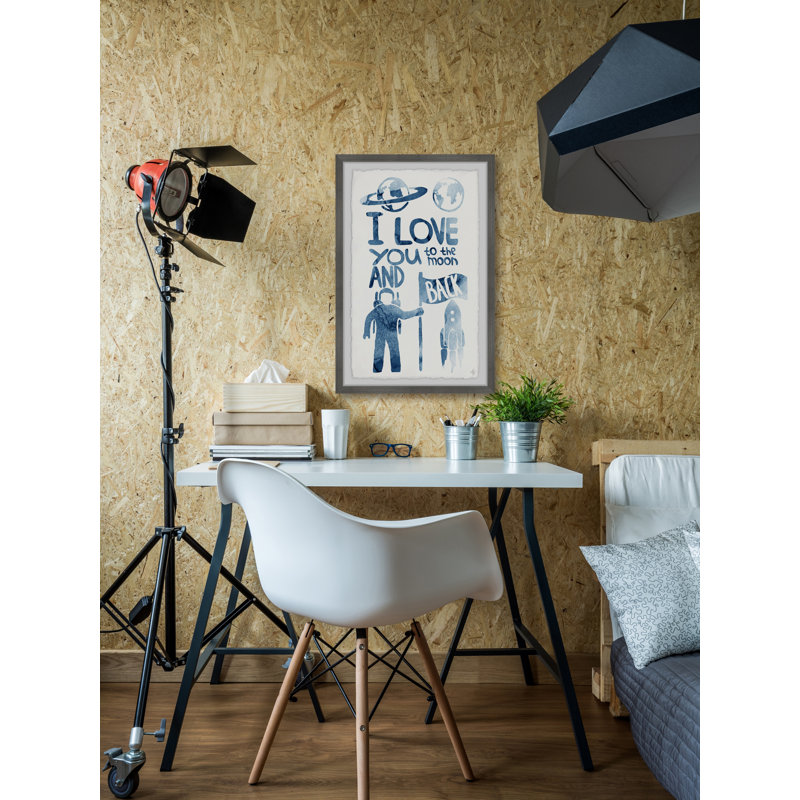 « astronaute love », art encadré Raynard, H 24 po x l 16 po x P 1,5 po
