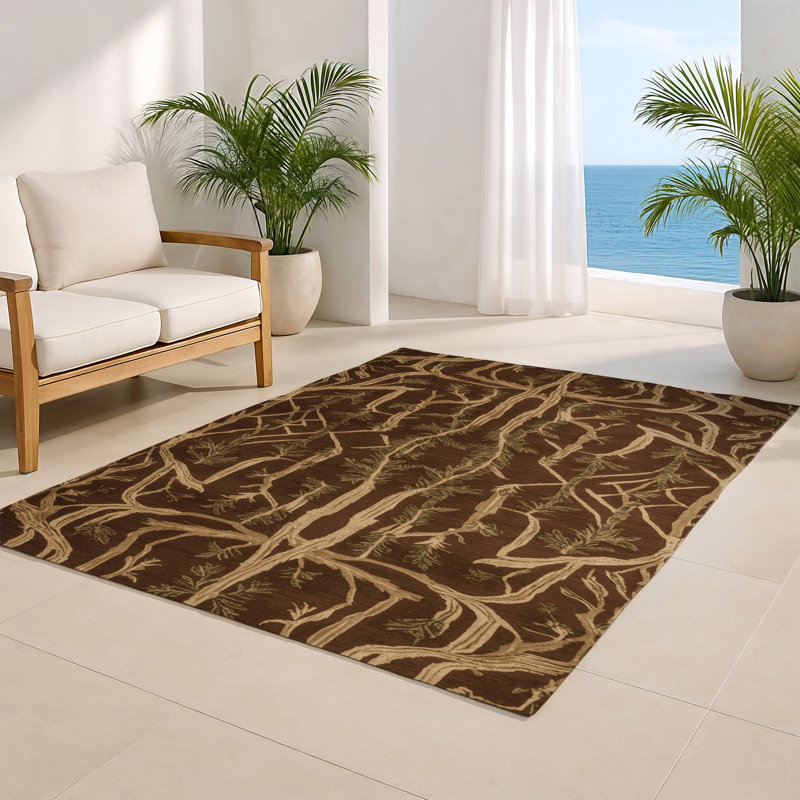 Tapis turc intérieur et extérieur brun, Rectangulaire 2 pi x 3 pi