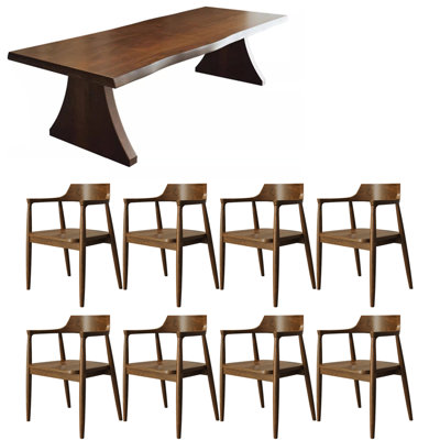American style solid wood dining table set.