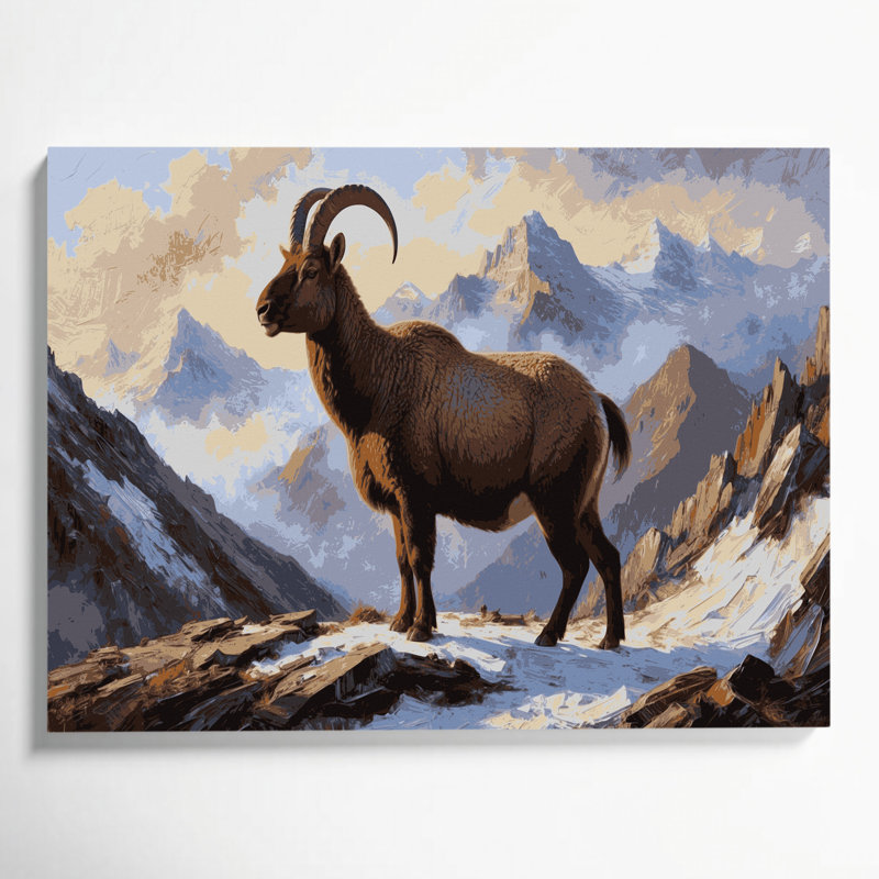 Faune de l'Himalaya, art mural sur toile beige Tahr, H 8 po x l 10 po