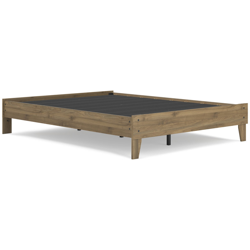 Alli Platform Bed, Modern Wood, Low Profile, Queen, Brown