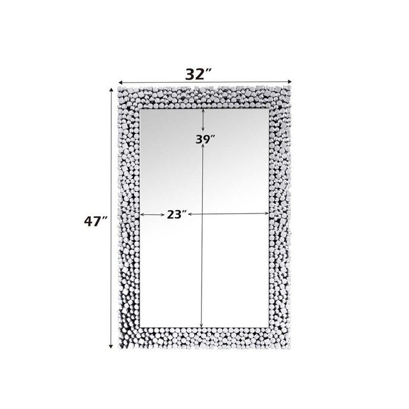 Kachina Accent 32"x47" Mirror, Mirrored & Faux Gems, 47" H x 32" W 