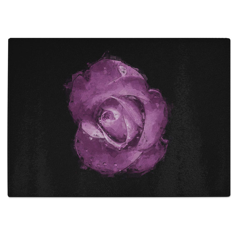 Tempered Glass Rose in the Shadows Chopping Board, 28.5 cm W x 20 cm L