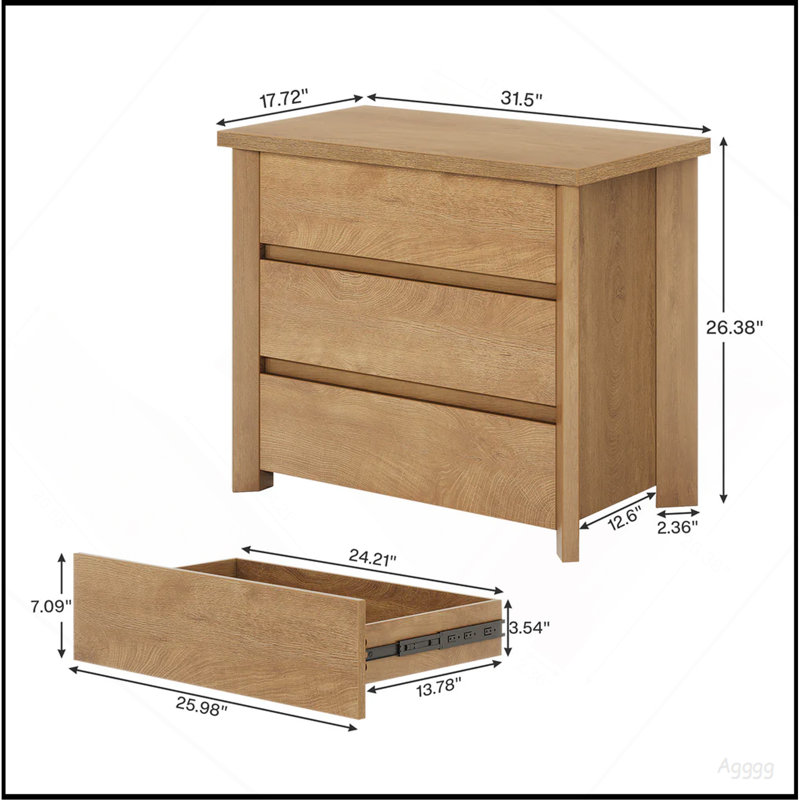 Sophisticated Nightstand with Drawer,Multipurpose Bedside Table