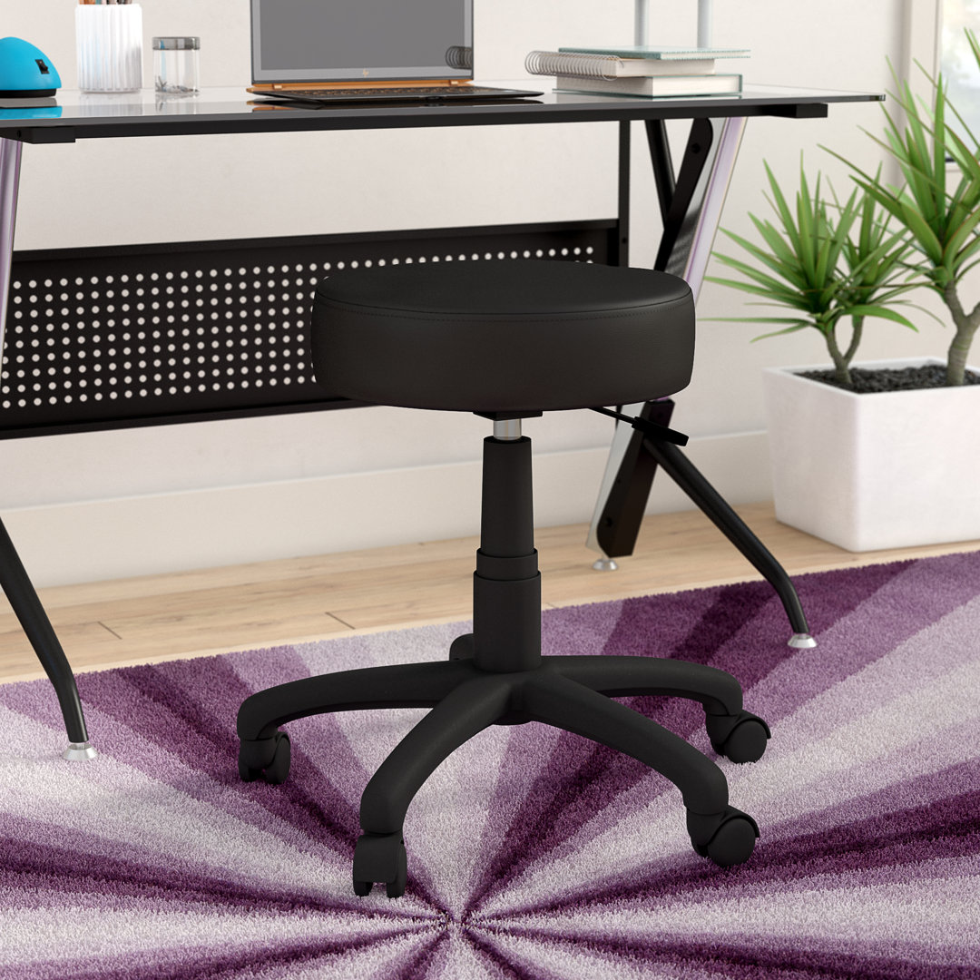 Diahna Height Adjustable Lab Stool with Caster Ebern Designs Seat Color: Black