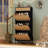 Freestanding Shoe Rack, Ratten Modern Flip Doors Shoe Storage Cabinet with 2 Adjustable Shelves and Drawer