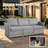 Cassville 8 - Person No Assembly Required Outdoor Conversation Set, Wicker Sectional Seating Group with Cushions, All Weather Patio Sofa Set with Optional Fire Pit Table for Garden Backyard-93092039-93662487