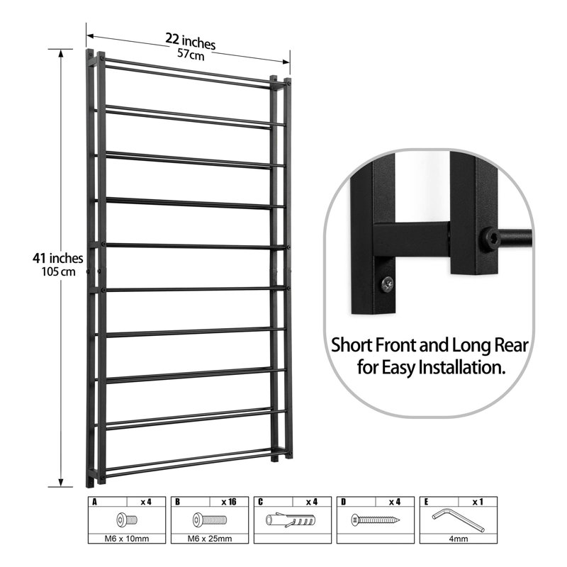 20 Bottles Hanging Wine Rack Wall Mount