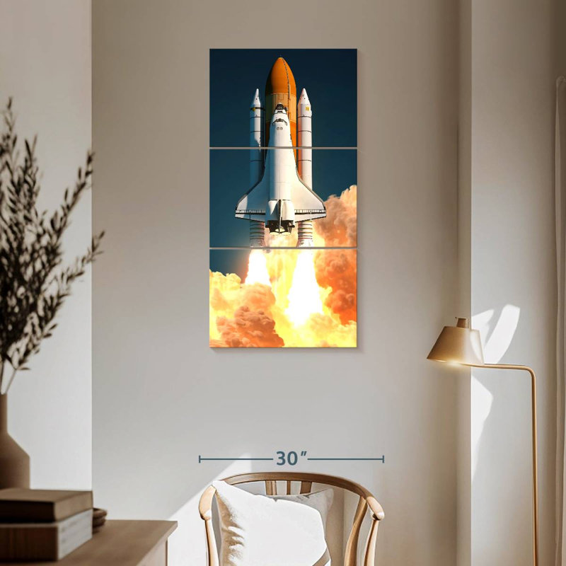 Launching Space Shuttle, 62" H x 30" W