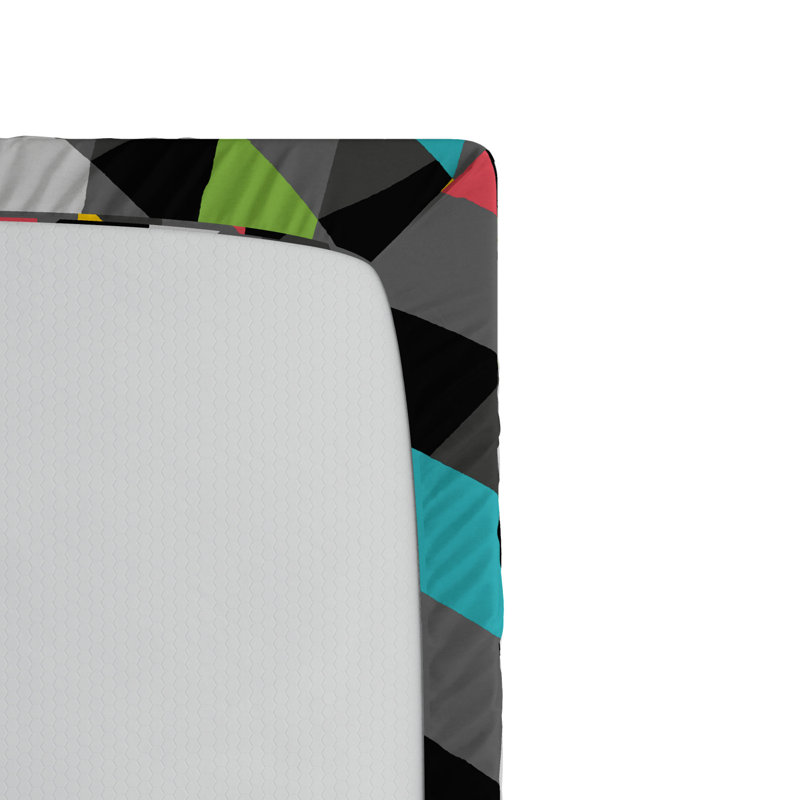 Microfiber Geometric Fitted Sheet, Queen Fitted Sheet