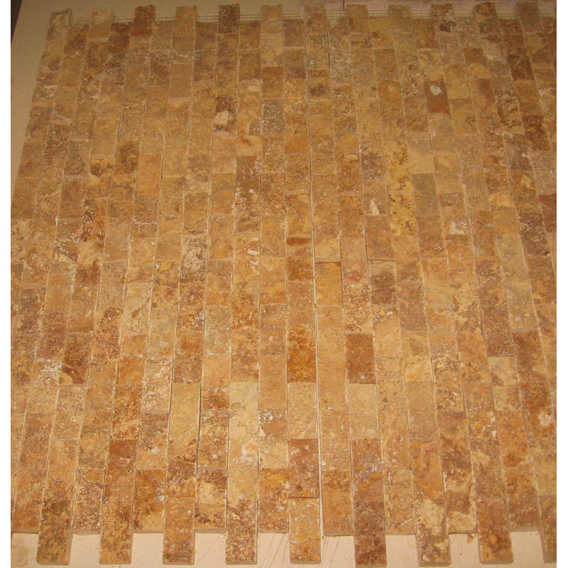 1" x 2" Travertine Mosaic Wall & Floor Tile, Yellow