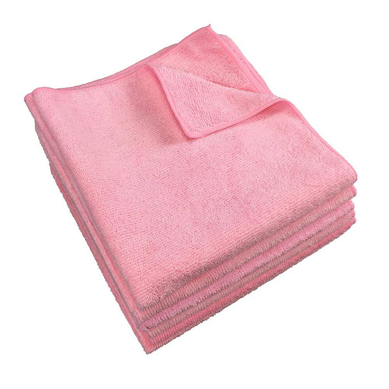 Microfiber 12-Piece Cleaning Cloths, 12" W x 12" L, Pink